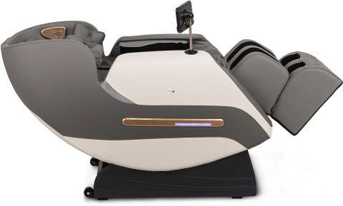 Fotel Masujący VX MAX Wypoczynkowy Szary Ekoskóra Nowoczesny Angielski