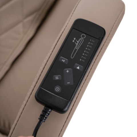 Fotel Biurowy Masujący z Funkcją Podgrzewania GIORGIO Obrotowy Beżowy Ekoskóra Nowoczesny