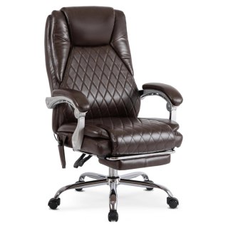 Fotel Obrotowy GIORGIO Masujący Podgrzewany Brązowy