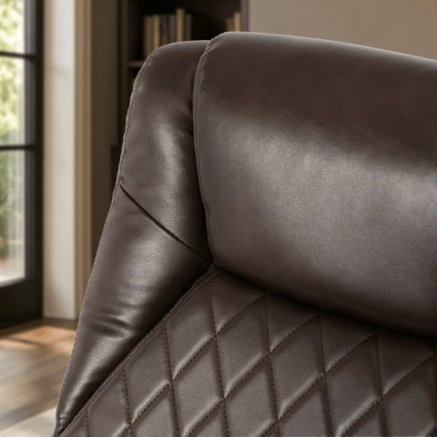 Fotel Obrotowy GIORGIO Masujący Podgrzewany Brązowy