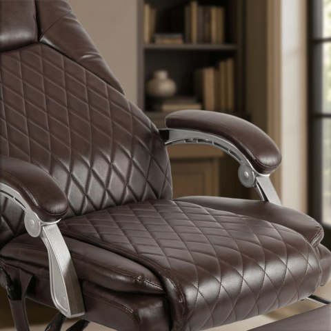 Fotel Obrotowy GIORGIO Masujący Podgrzewany Brązowy