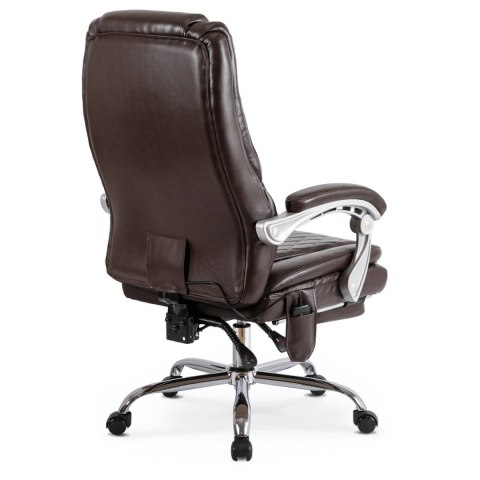 Fotel Obrotowy GIORGIO Masujący Podgrzewany Brązowy