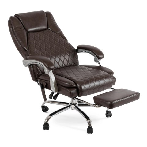 Fotel Obrotowy GIORGIO Masujący Podgrzewany Brązowy