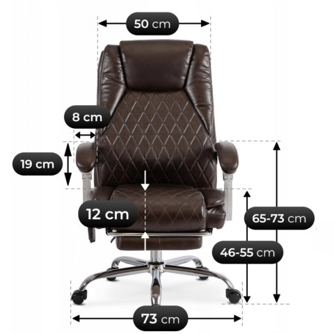 Fotel Obrotowy GIORGIO Masujący Podgrzewany Brązowy