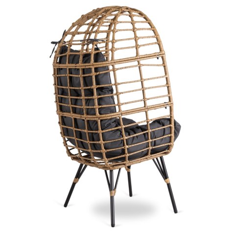 Fotel Ogrodowy MADISON Kokon Wypoczynkowy Szary Nowoczesny Boho