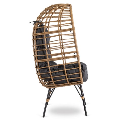 Fotel Ogrodowy MADISON Kokon Wypoczynkowy Szary Nowoczesny Boho