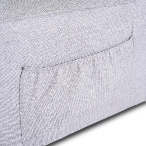 Fotel Wypoczynkowy Rozkładany IBERIS 80 cm Szary Tapicerowany Nowoczesny