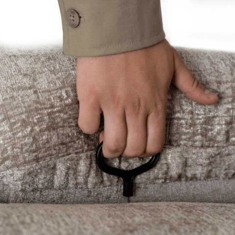 Fotel Rozkładany Masujący BRUCE z Funkcją Kołyski Beżowy Welurowy