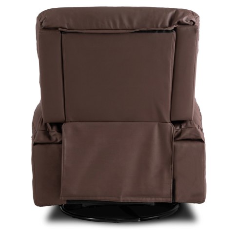 Fotel Masujący BRUCE Rozkładany Brązowy Ekoskóra Nowoczesny