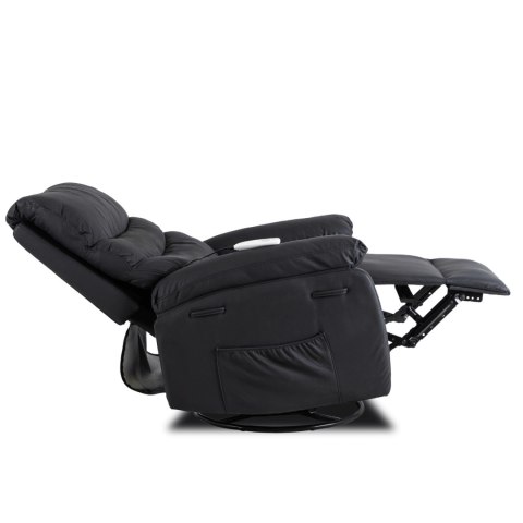 Fotel Masujący BRUCE Rozkładany Czarny Ekoskóra Nowoczesny