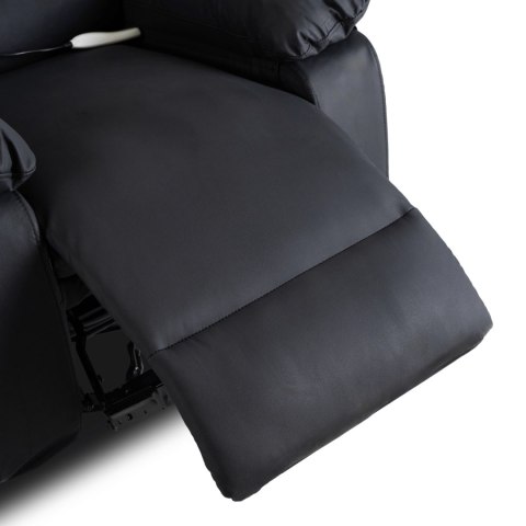 Fotel Masujący BRUCE Rozkładany Czarny Ekoskóra Nowoczesny