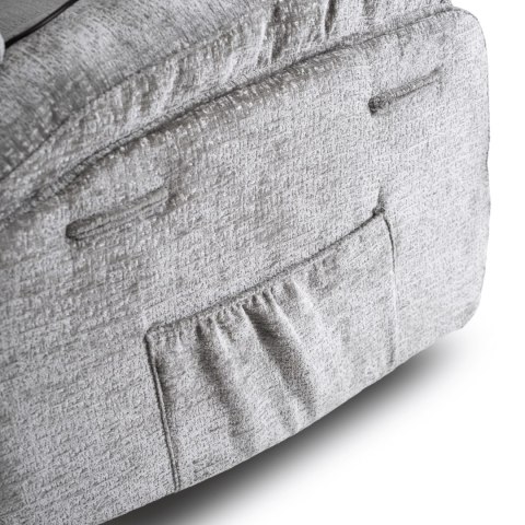 Fotel Rozkładany Masujący BRUCE z Funkcją Kołyski Szary Welurowy