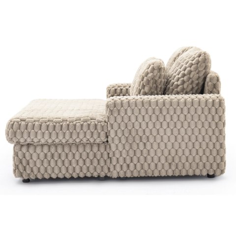 Fotel Wypoczynkowy Sofa KOBEL Beżowy Pluszowy Nowoczesny