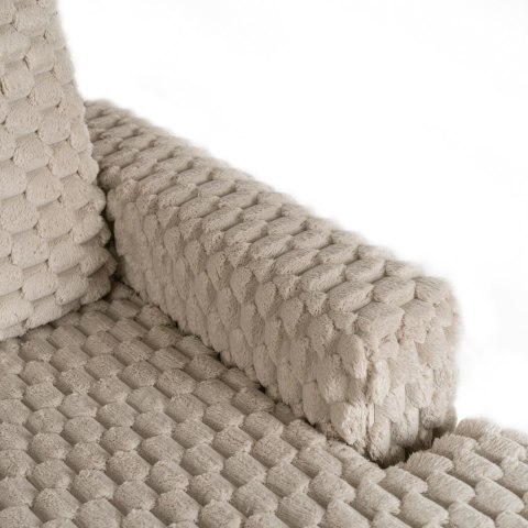 Fotel Wypoczynkowy Sofa KOBEL Beżowy Pluszowy Nowoczesny