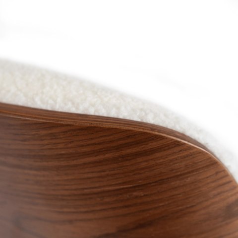 Fotel Wypoczynkowy PALERMO z Podnóżkiem Biały Boucle