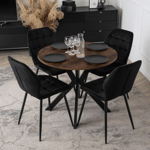 Stół LAUREN 80 cm Dąb Rustykalny/Czarny