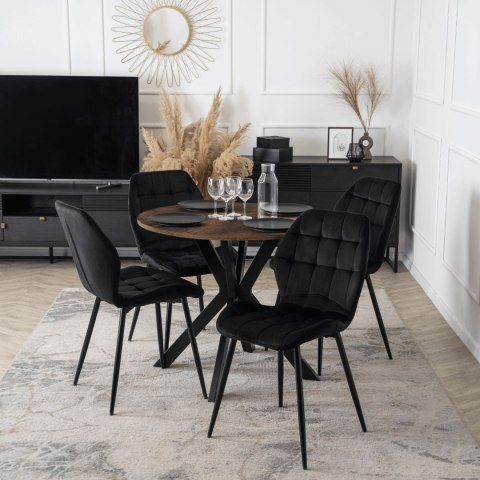 Stół LAUREN 80 cm Dąb Rustykalny/Czarny