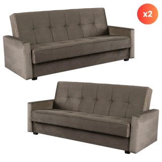 Zestaw 2x Sofa Rozkładana ALUNA Beżowa