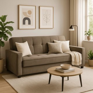 Zestaw 2x Sofa Rozkładana ALUNA Beżowa