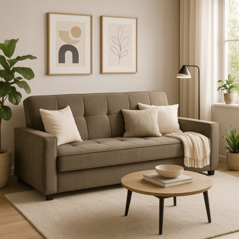 Zestaw 2x Sofa Rozkładana ALUNA Beżowa