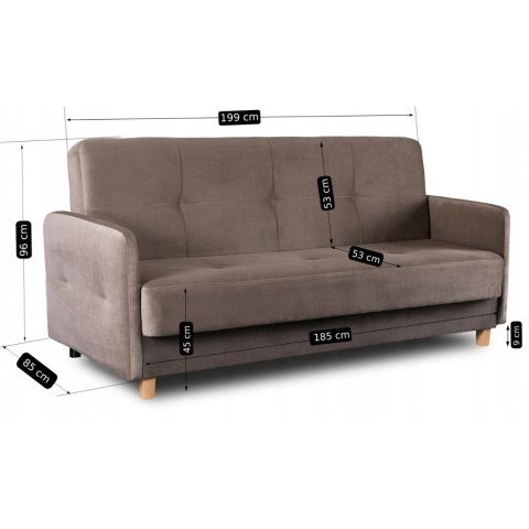 Zestaw 2x Sofa Rozkładana CUBA Beżowa