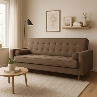 Zestaw 2x Sofa Rozkładana MALTA Brązowa