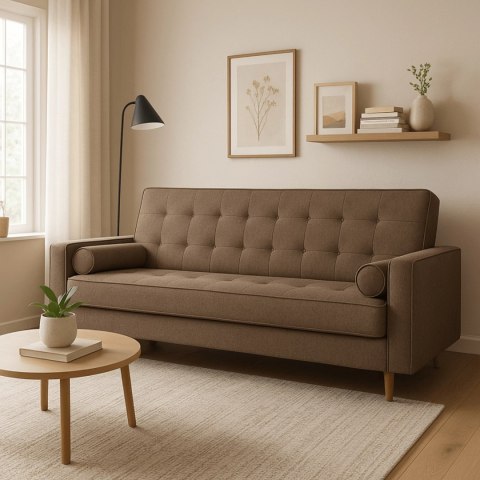 Zestaw 2x Sofa Rozkładana MALTA Brązowa