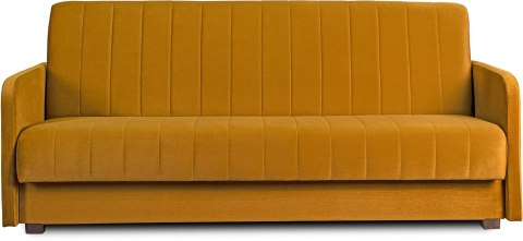 Zestaw 2x Sofa Rozkładana PORTO Musztardowa Welurowa