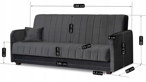Zestaw 2x Sofa Rozkładana PORTO Szara