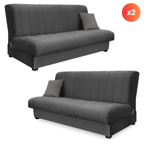 Zestaw 2x Wersalka Rozkładana SIGMA Szara