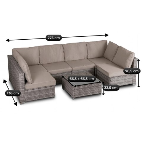 Zestaw Mebli Ogrodowych COLUMBUS Beżowy
