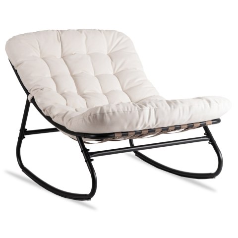 Fotel Bujany Ogrodowy AURORA na Płozach Beżowy/Kaszmir Nowoczesny