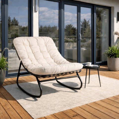 Fotel Bujany Ogrodowy AURORA na Płozach Beżowy/Kaszmir Nowoczesny