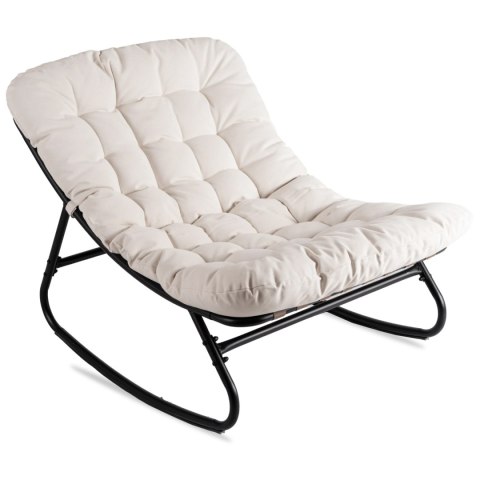 Fotel Bujany Ogrodowy AURORA na Płozach Beżowy/Kaszmir Nowoczesny