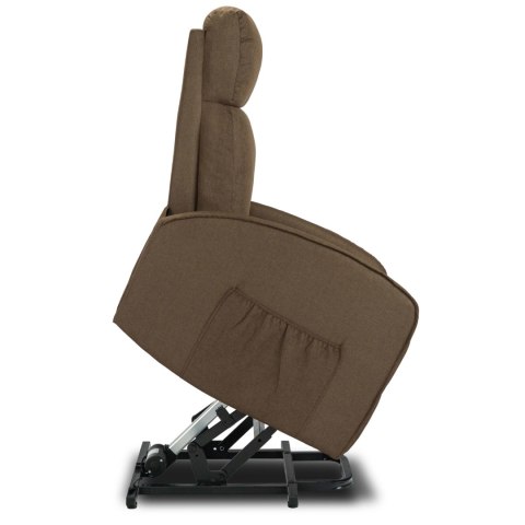 Fotel Wypoczynkowy COLTON z Funkcją Wstawania Elektrycznie Rozkładany Brązowy Nowoczesny