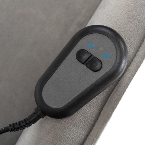 Fotel Wypoczynkowy COLTON z Funkcją Wstawania Elektrycznie Rozkładany Szary Welurowy Nowoczesny