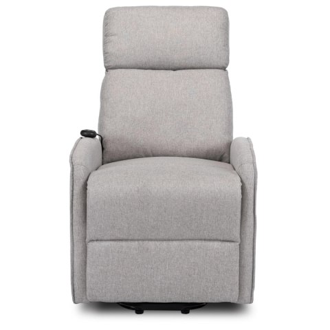 Fotel Wypoczynkowy COLTON z Funkcją Wstawania Elektrycznie Rozkładany Szary Nowoczesny