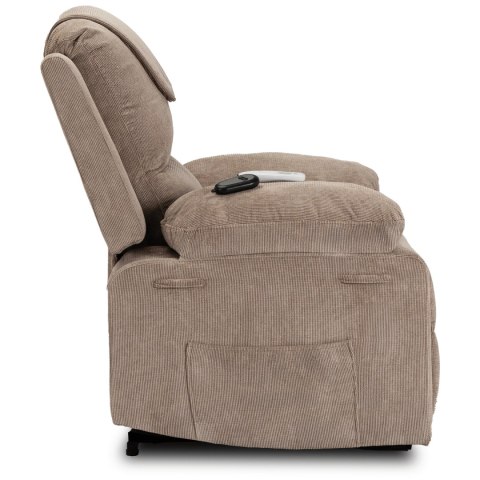 Fotel Masujący Elektrycznie Rozkładany FENIX z Funkcją Wstawania Beżowy