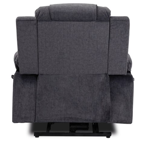 Fotel Masujący Elektrycznie Rozkładany FENIX z Funkcją Wstawania Ciemny Popiel