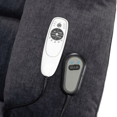 Fotel Masujący Elektrycznie Rozkładany FENIX z Funkcją Wstawania Ciemny Popiel