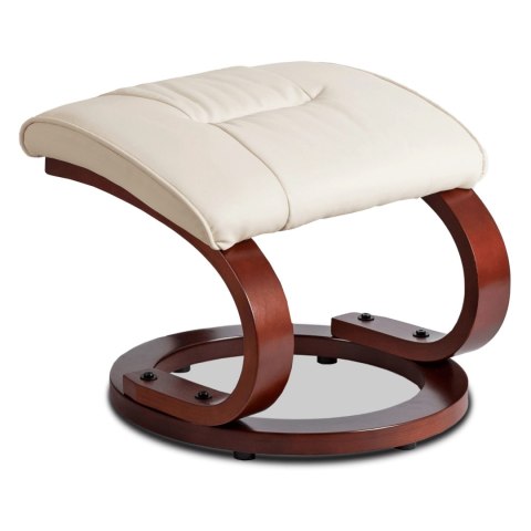 Fotel Masujący Podgrzewany CANO z Podnóżkiem Beżowy Ekoskóra