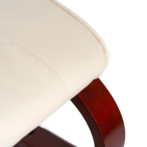 Fotel Masujący Podgrzewany CANO z Podnóżkiem Beżowy Ekoskóra