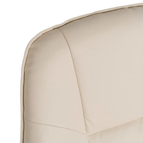 Fotel Masujący Podgrzewany CANO z Podnóżkiem Beżowy Ekoskóra