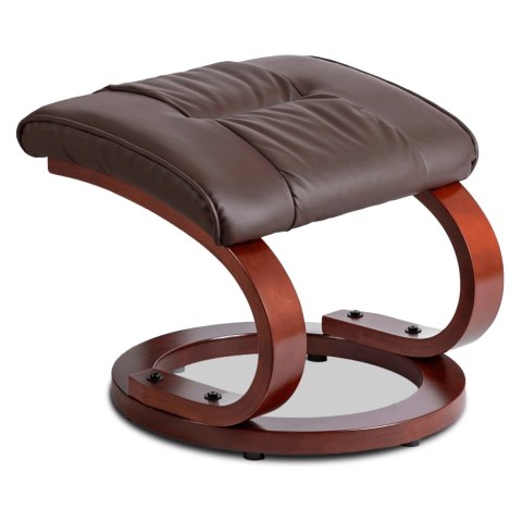 Fotel Masujący Podgrzewany CANO z Podnóżkiem Brązowy Ekoskóra