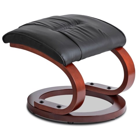 Fotel Masujący Podgrzewany CANO z Podnóżkiem Czarny Ekoskóra