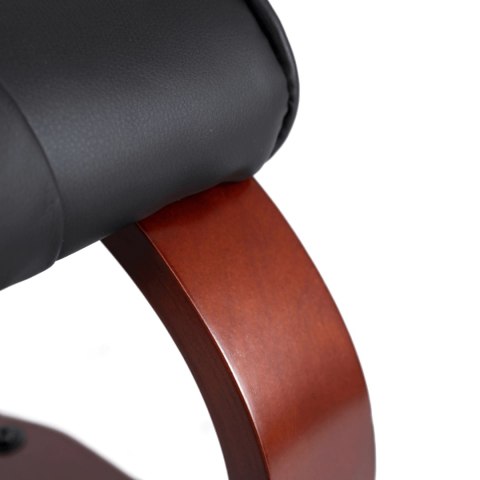 Fotel Masujący Podgrzewany CANO z Podnóżkiem Czarny Ekoskóra