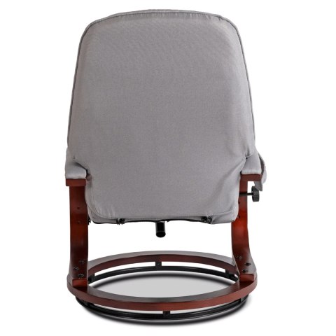 Fotel Masujący Podgrzewany CANO z Podnóżkiem Szary Tkanina