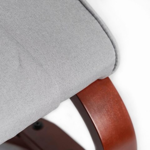 Fotel Masujący Podgrzewany CANO z Podnóżkiem Szary Tkanina