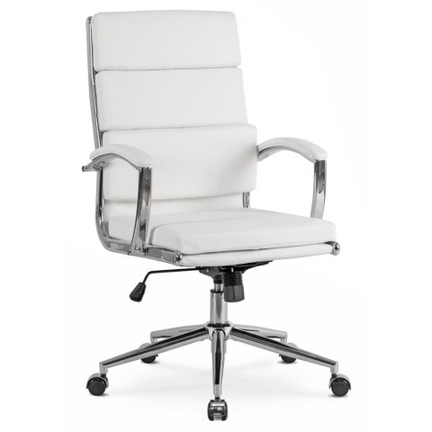 Fotel Biurowy CAMILO Obrotowy Biały Ekoskóra Nowoczesny