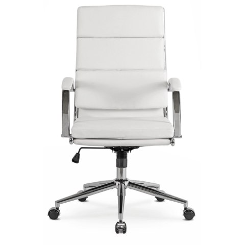 Fotel Biurowy CAMILO Obrotowy Biały Ekoskóra Nowoczesny